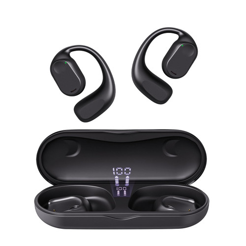 Open Ear Headphones, Wireless Earbuds Bluetooth 5.3 Headphones LED Power Display Charging Case 40H Playtime Premium Sound True Wireless Open Ear Earbuds Sports Headphones for Running,Cycling,Workouts