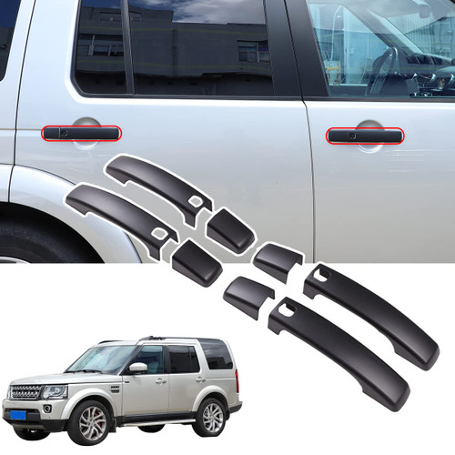 HAPPYHORSE Fit for Land Rover LR4 Discovery 4 2009-2016 / Range Rover Sport 2010-2013 Black Door Handle Protective Cover Trim ABS car Accessories (Matte Black with keyless Entry)