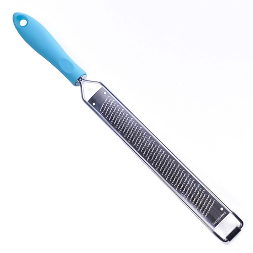 DflowerK Lemon Zester Cheese Grater Longer Razor Sharp Stainless Steel Blade with Protective Cover Great for Lemon Parmesan Cheese Chocolate Nutmeg Garlic Ginger(Blue)