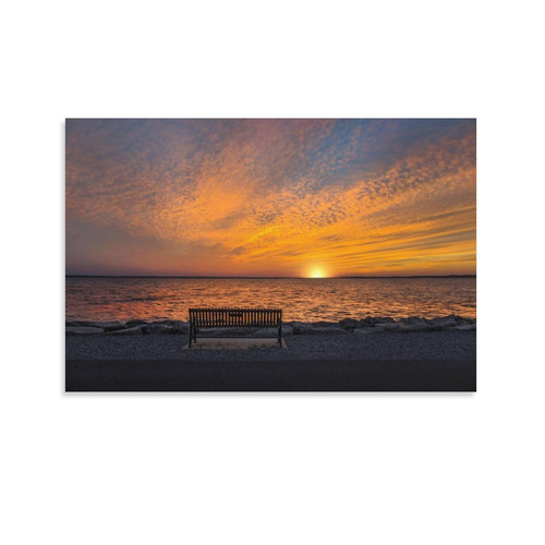MLXFCGA Beach Lounge Chair Coastline Sunrise Landscape Poster Wall Art Paintings Canvas Wall Decor Home Decor Living Room Decor Aesthetic 08x12inch(20x30cm) Unframe-style