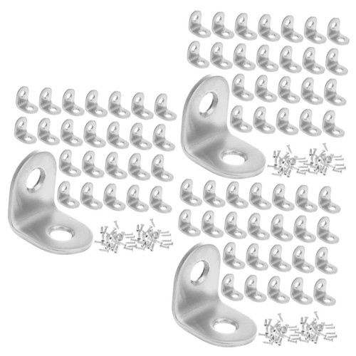 Housoutil 120 Sets L-Shaped Corner Code Heavy Duty Shelves Wall Hanging Shelves Heavy Duty Hinge Right Angle Brackets Metal Corner Angle Bracket L Bracket Corner Brace L Brackets for Wood