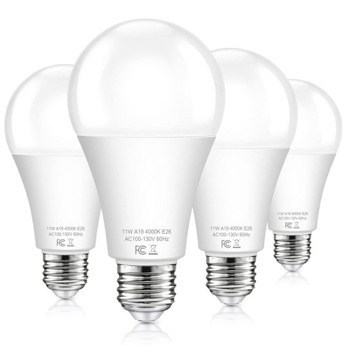 TOBUSA Dusk to Dawn Sensor Light Bulb Outdoor, A19 LED Bulbs Auto On Off 100 watt Equivalent, E26 Sensor Bulbs Neutral White 4000K, 11W 1200lm Smart Light Bulbs for Porch Garage Security, 4PACK TOBUSA Dusk to Dawn Sensor Light Bulb Outdoor, A19 LED Bulbs Auto On Off 100 watt Equivalent, E26 Sensor Bulbs Neutral White 4000K, 11W 1200lm Smart Light Bulbs for Porch Garage Security, 4PACK