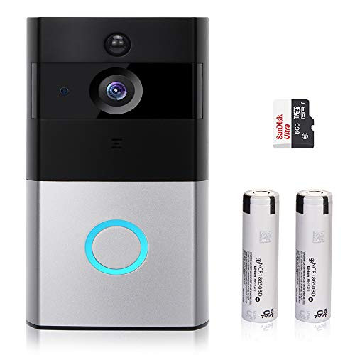 WIFI Video Doorbell, Wireless Smart Doorbell 720P Security Camera with Chime, Night Vision 166 Wide Angle, Two-Way Talk and Video, App for IOS & Android with 16G Memory Card