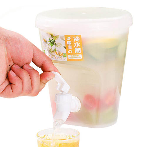 Beverage Dispenser With Tap, 1.5L Fridge Water Dispenser With Tap, Fridge Jugs For Iced Tea, Lemonade Dispenser Refillable Fridge Cold Kettle, Fruit Teapot With Faucet For Making Teas And Juices