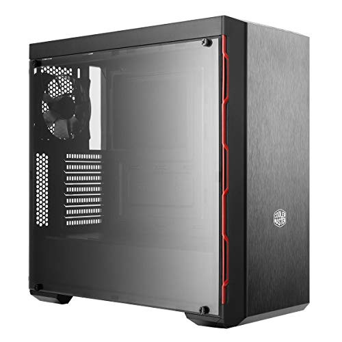 MasterBox MB600L ATX Mid-Tower, Sleek Design with Red Side Trim and Acrylic Side Panel by Cooler Master