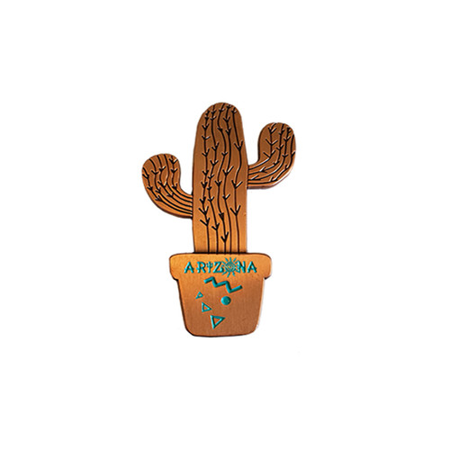 Cactus Magnet (Bronze) Arizona Gift Souvenir Decorative Saguaro Cactus Southwest Gift Idea (Arizona Namedrop)