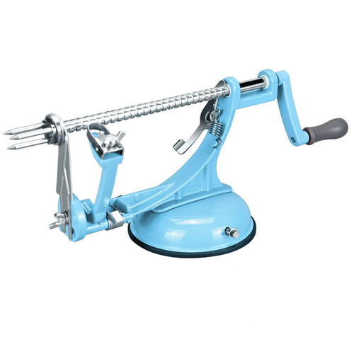 Apple Peeler, 2022 Latest Stainless Steel Apple Corer Slicer Peeler, Durable Heavy Duty Die Cast Magnesium Alloy Apple Peeler Slicer Corer with Suction Base(Blue)