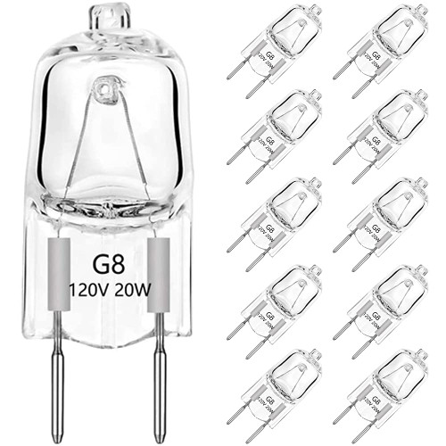 BXXKXMC G8 Halogen Light Bulbs 20W Dimmable 120V G8 Base 2Pin Xenon Bulb T4 JCD Type Warm White Under Cabinet Puck Lighting Replacements