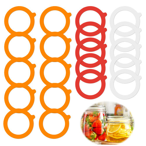 20 Pack Replacement Rubber Gaskets for Glass Jars, MaehSab Airtight Rubber Seals Rings for Clip Top Storage Jars, Reusable Silicone Leak Proof Seals for Mason Regular Mouth Canning Jars