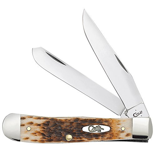 Case Amber Bone CV Trapper Pocket Knife