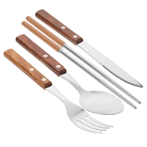 HEMOTON 1 Set Cutlery Spoon Set Silverware Flatware Sets Travel Utensils Cocktail Set Cocktail Fork Dessert Fork Forks Spoons Kit Kitchen Flatware Spoon Cutter Fork Western Food Cutlery