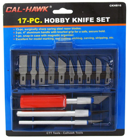 Cal Hawk Tools CKHB16 17Piece Hobby Knife Set