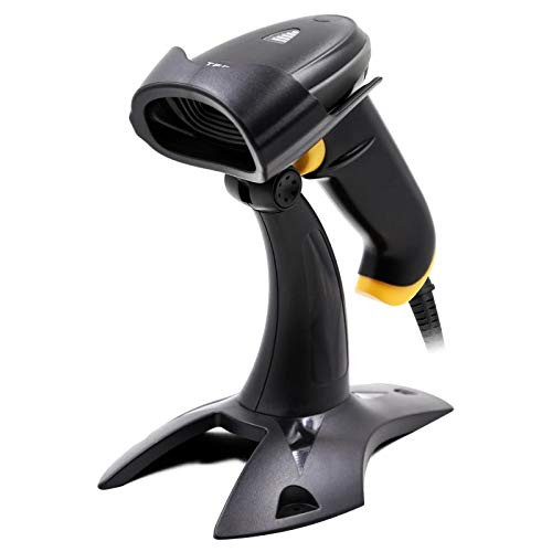 TEEMI 2D Barcode Scanner with Stand USB Wired Handheld Automatic QR Data Matrix PDF417 bar Codes Imager for Mobile Payment Computer Screen Scan Support Windows Mac and Linux PC POS