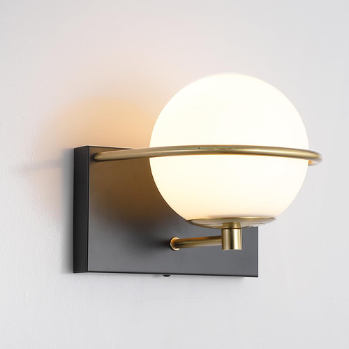 SOTTAE Gold Wall Sconce,Mid Century Modern Globe Wall Sconce, Gold Wall Light for Restaurant Living Room Bedside Stairs Bathroom Mirror SOTTAE Gold Wall Sconce,Mid Century Modern Globe Wall Sconce, Gold Wall Light for Restaurant Living Room Bedside Stairs Bathroom Mirror