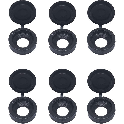 Black Hinged Screw Cover Caps Plastic Screw Caps Fold Screw Snap Covers Washer Flip Tops 60pcs