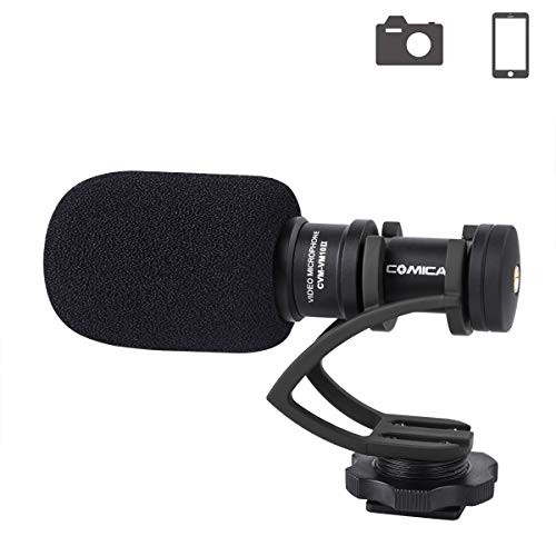 Comica CVM-VM10IIB Camera Microphone Directional Condenser Shotgun Video Microphone for Canon, Nikon, Sony,Panasonic,Olympus DSLR Cameras,Smartphones(with Wind Muff)