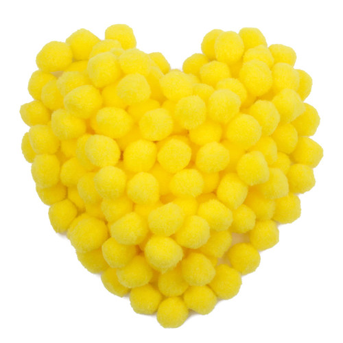 150 Pieces Pom Poms, 1 Inch Yellow Craft Pom Poms, Christmas Fuzzy Pompom Puff Balls, Small Pom Pom Balls for DIY Arts, Crafts Projects, Christmas Home Decorations