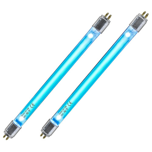 COOSPIDER UV 2 Packs of 6 Watt Replacement UVC Light Bulb UV Lamp Sanitizer 253.7nm Wavelength for Closet/Cabinet/Bathroom, F6T5 G5 Base (Ozone Free)