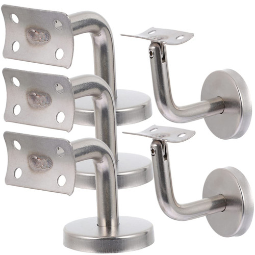 OSALADI 5pcs Staircase Handrail Bracket Interior Accessories Shelving Brackets Wall Mounted Handrail Railings Wall Hanger Stairway Brackets Stainless Steel Silver Stairway Railing Brackets