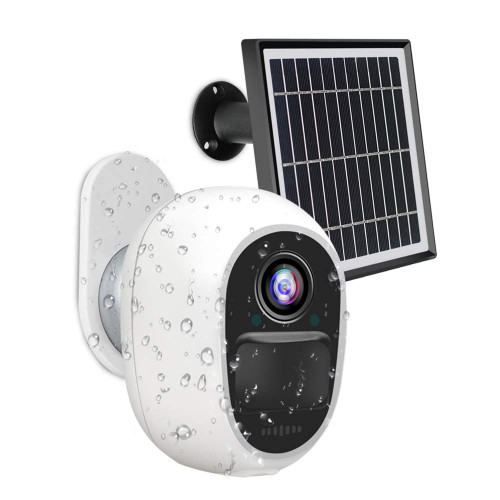 EVERSECU Outdoor Solar-Powered Wireless Security Camera, with Rechargeable Battery-Operated 2.4Ghz WiFi 1080P Home CCTV Surveillance Camera, PIR Motion Detection, 2-Way Audio, Night Vision Waterproof