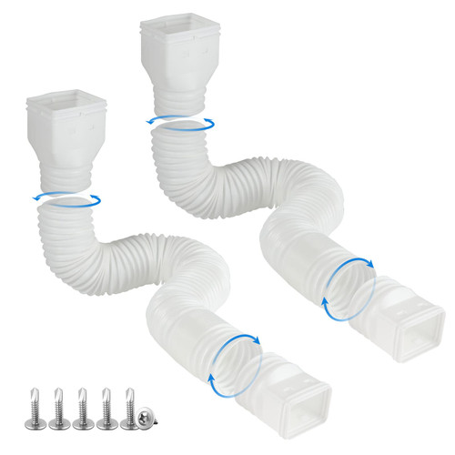 Plusgutter White-2pack Rain Gutter Downspout Extensions Flexible, Drain Downspout Extender,Down Spout Drain Extender, Gutter Connector Rainwater Drainage,Extendable from 21 to 68 Inches. Plusgutter White-2pack Rain Gutter Downspout Extensions Flexible, Drain Downspout Extender,Down Spout Drain Extender, Gutter Connector Rainwater Drainage,Extendable from 21 to 68 Inches.