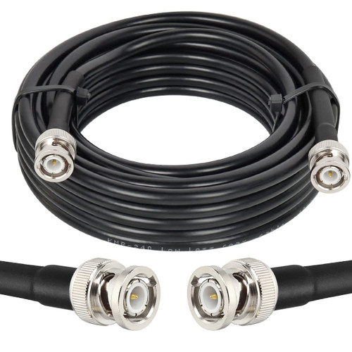 MOOKEERF BNC Male to BNC Male Cable 25ft,50 Ohm BNC Cable,Low Loss KMR240 Coaxial Cable with BNC Male to Male Connectors,BNC Antenna Coax Cable