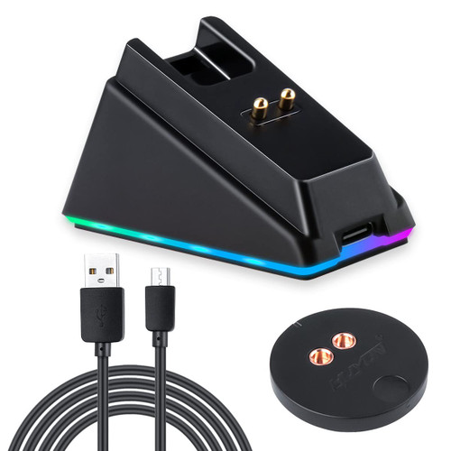 HUYUN RGB Charging Dock with USB Cable Compatible for Logitech G403 G703 G903 G PRO Lightspeed Gaming Mouse Mice Charging System