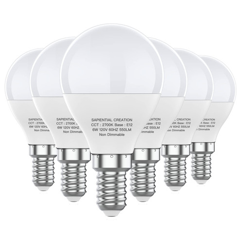 E12 LED ceiling fan light bulbs 60 watt equivalent 2700K warm white,A15 LED candle chandelier light bulbs small base 550LM 120V,B11 type b LED candelabra led light bulbs Non-dimmable,Pack of 6 E12 LED ceiling fan light bulbs 60 watt equivalent 2700K warm white,A15 LED candle chandelier light bulbs small base 550LM 120V,B11 type b LED candelabra led light bulbs Non-dimmable,Pack of 6