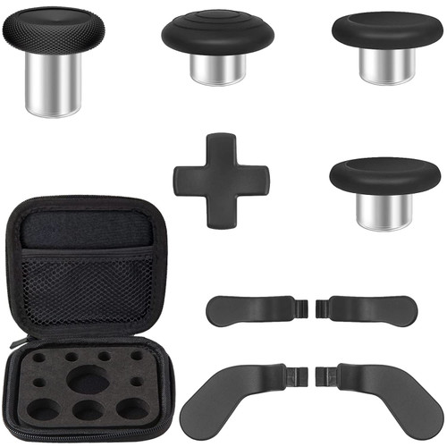 Elite Controller Paddles,Metal Replacement Thumbsticks,Standard D-pad for Xbox Elite Controller Series 2 Core,Accessories Kit for Xbox One Elite 2 (Black)