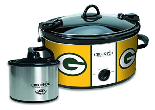 Crock-Pot Green Bay Packers NFL Cook & Carry Slow Cooker with Bonus 16-ounce Little Dipper Food Warmer