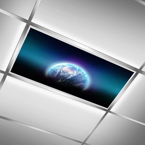 Galaxy,Blue Black,Light Diffusers,Fluorescent Light Covers for Classroom, Office, Hospital and Home-Easy to Install-Improves Room Aesthetics,24 x 48 in