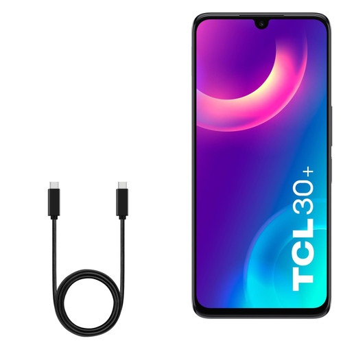 BoxWave Cable Compatible with TCL 30+ - DirectSync PD Cable (3ft) - USB-C to USB-C (100W), Type C Braided 3ft Charge and Sync Cable for TCL 30+ - Jet Black