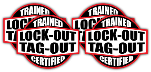 Lock Out Tag Out Trained & Certified Hard Hat Sticker/Helmet Decal Label Lunch Tool Box