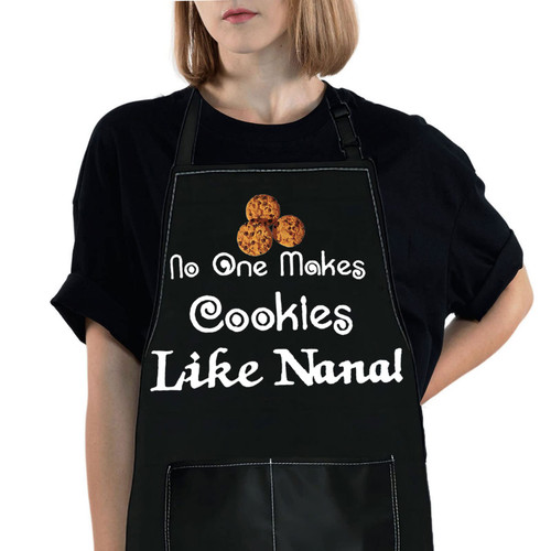 BWWKTOP Nana Kitchen Apron With Pockets Granny Apron Grandma Kitchen Gifts No One Makes Cookies Like Nana Adjustable Apron (Cookies Like Nana)