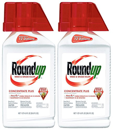 Roundup Weed and Grass Killer Concentrate Plus | Concentrated Value 2 Pack | 73.6-Ounce Total | Makes Up to 24 Gallons | Proven Long Lasting Industrial Strength | Round Up Destroys Grass pests