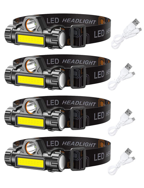 LED headlamp Flashlight 4-Pack LED Rechargeable Headlamp Headlight for Running, Camping, Hiking and More Lumens USB Rechargeable Headlight, Outdoor Camping Cycling Fishing, headlamp Flashlight LED headlamp Flashlight 4-Pack LED Rechargeable Headlamp Headlight for Running, Camping, Hiking and More Lumens USB Rechargeable Headlight, Outdoor Camping Cycling Fishing, headlamp Flashlight