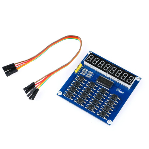 EC Buying TM1638 Digital Tube Module 3 Wire MCU Controlled 8-bit LED Module 16-Key Keyboard Scan and Display Module SCM Single Chip Microcomputer Module