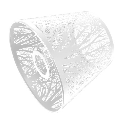OSALADI E27 Tree Shadow Lamp Shade, Clip On Table Lampshade Hollow out Metal Lampshade Light Lampshade for Table Lamp, 19X19X19cm, White