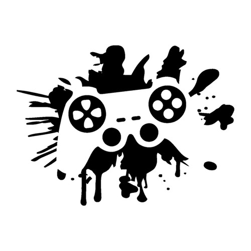 Gamer Sticker-Gamepad Joystick Video Games-Wall Decal Teen Room-Wall Stickers Decor-Removable Wall Decals-0-002BGN70-22.5x31 in