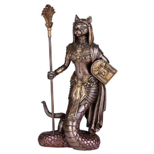 Pacific Trading Bastet Egyptian Goddess Bronze Figurine New