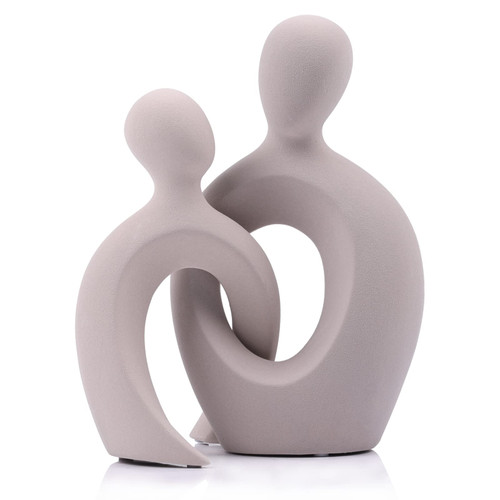 DOVDOV Embracing Couple Statue and Sculpture, Ceramic Figures Set of 2, Grey Home Decor for Home Decor Sculpture, Office Desk Decor, Shelf Decor, Living Room Coffee Table Decor DOVDOV Embracing Couple Statue and Sculpture, Ceramic Figures Set of 2, Grey Home Decor for Home Decor Sculpture, Office Desk Decor, Shelf Decor, Living Room Coffee Table Decor
