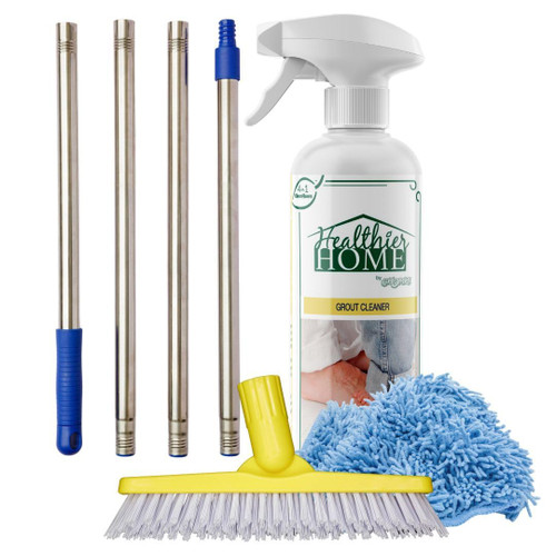 CHOMP Grout Cleaner And Brightener, Powerful Tile Floors Cleaning, For Showers, Bathrooms And Kitchens, Includes Easy Scrubber Grout Cleaner Brush To Refresh Grout, Remove Stains 1 Bottle x 32 Ounces