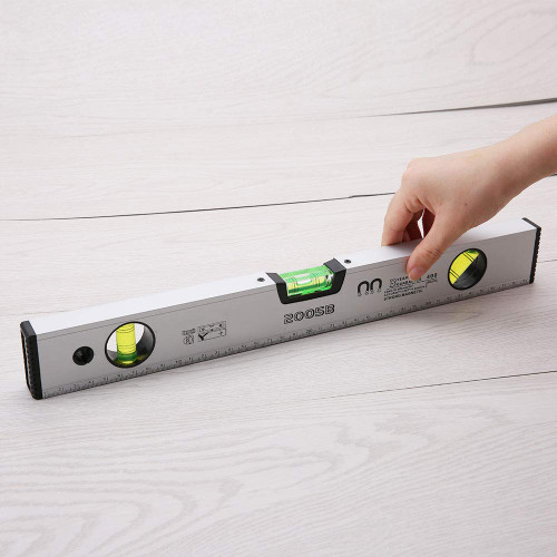 Oumefar Magnetic Spirit Level Tool, 16inch Aluminum Alloy Instrument Level Tool 45-Degree Spirit Level Torpedo Level for Decoration Home Furnishings Double Scale Magnetic Torpedo Level and Ruler