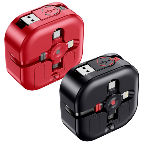 Multi Charging Cable 4.5A [4Ft/2Pack] Multi Fast Charger Cable Retractable USB Cable 3 in 1 Multi Charge Sync Cable with Lightning/Type C/Micro USB Ports for Samsung Galaxy,iPhone,LG,Huawei,PS,Tablets