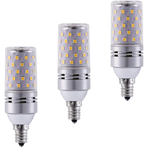 SUOMO 3Pcs E12 LED Bulb Dimmable 12W Bulb Equivalent to Halogen Bulb 100W, Daylight White 6000K Base E12 Candelabra Bulbs for Ceiling Fan, Chandelier,Natural White