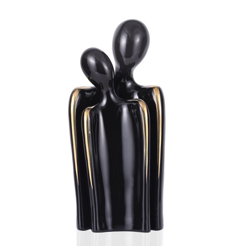 Set of 2 Black Gold Ceramic Hugging Couple Sculpture Decor, Abstract Figure Statue, Couple Gifts, Passionate Love Statue Romantic Sculptures Home Decor Modern for Office Bookshelf TV Stand Decorations Set of 2 Black Gold Ceramic Hugging Couple Sculpture Decor, Abstract Figure Statue, Couple Gifts, Passionate Love Statue Romantic Sculptures Home Decor Modern for Office Bookshelf TV Stand Decorations