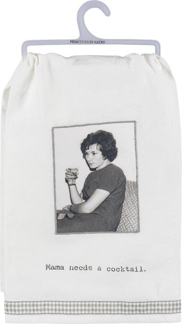 Primitives by Kathy Mama Needs a Cocktail Cotton Dish Towel Kitchen Linen