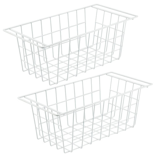 Orgneas 16.5 Inch Chest Freezer Organizer Bins Deep Freezer Basket Storage Rack Bins Metal Wire Baskets 2 Packs