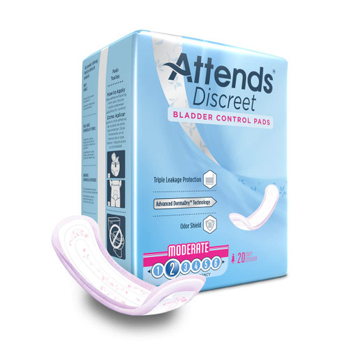 ADPMOD - Attends Discreet Women's Moderate Pads, 20 Count (x10)