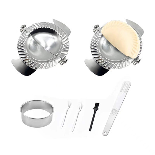 Liberal Brightdeer Household Double Head Automatic Dumpling Maker Mould, Stainless Steel Dumpling Maker, Wrap Two At A Time, Dumpling Pressing Tool Easy Tool for Dumpling, Empanadas (2)